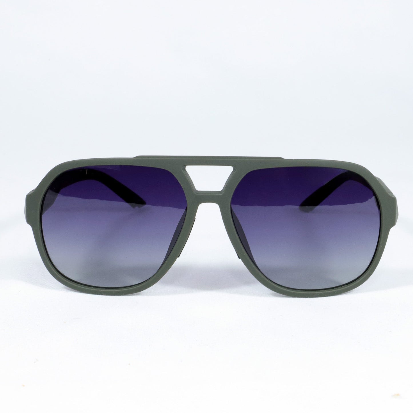 Itzurun · gafas de sol de goma verde con lentes UV400 en degradado gris