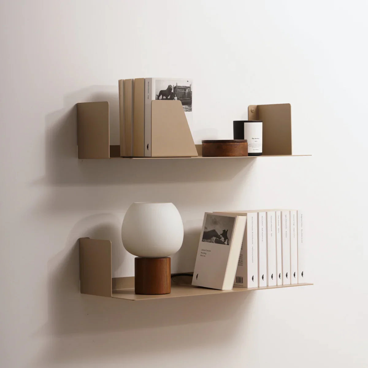 Estantería de pared en acero inoxidable negro beige o blanco