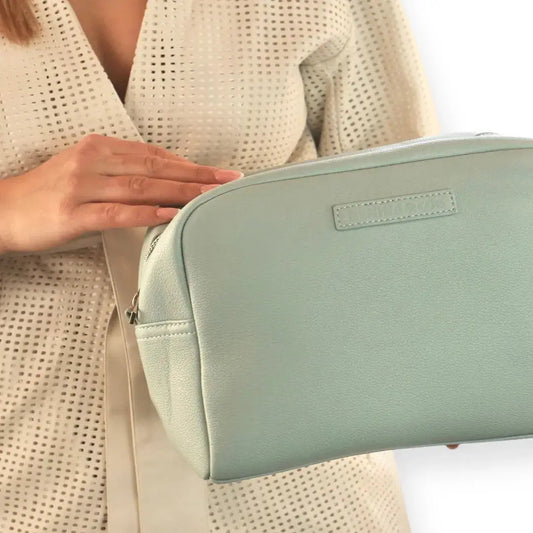 Neceser para Bebé de Eco Piel MIREM Dusty Blue | Organizador Elegante Nenina & Co