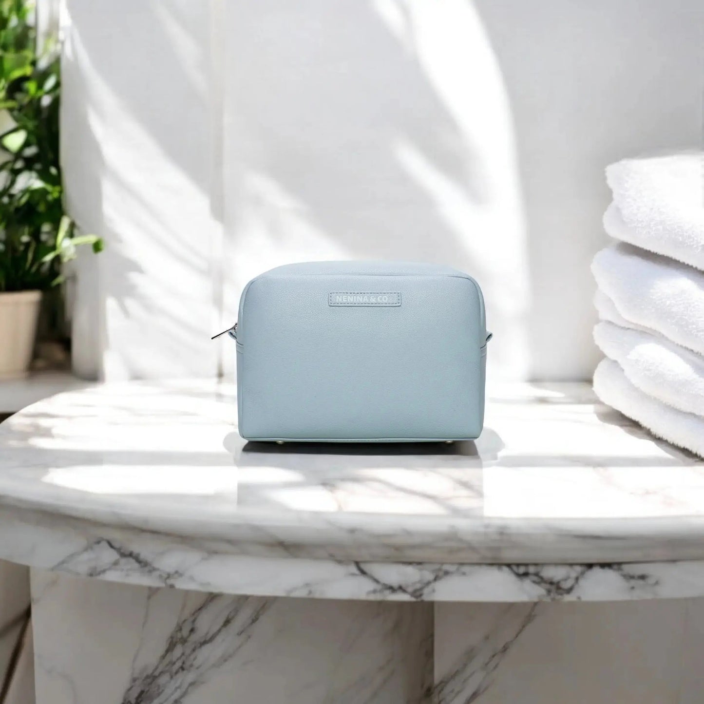 Neceser para Bebé de Eco Piel MIREM Dusty Blue | Organizador Elegante Nenina & Co