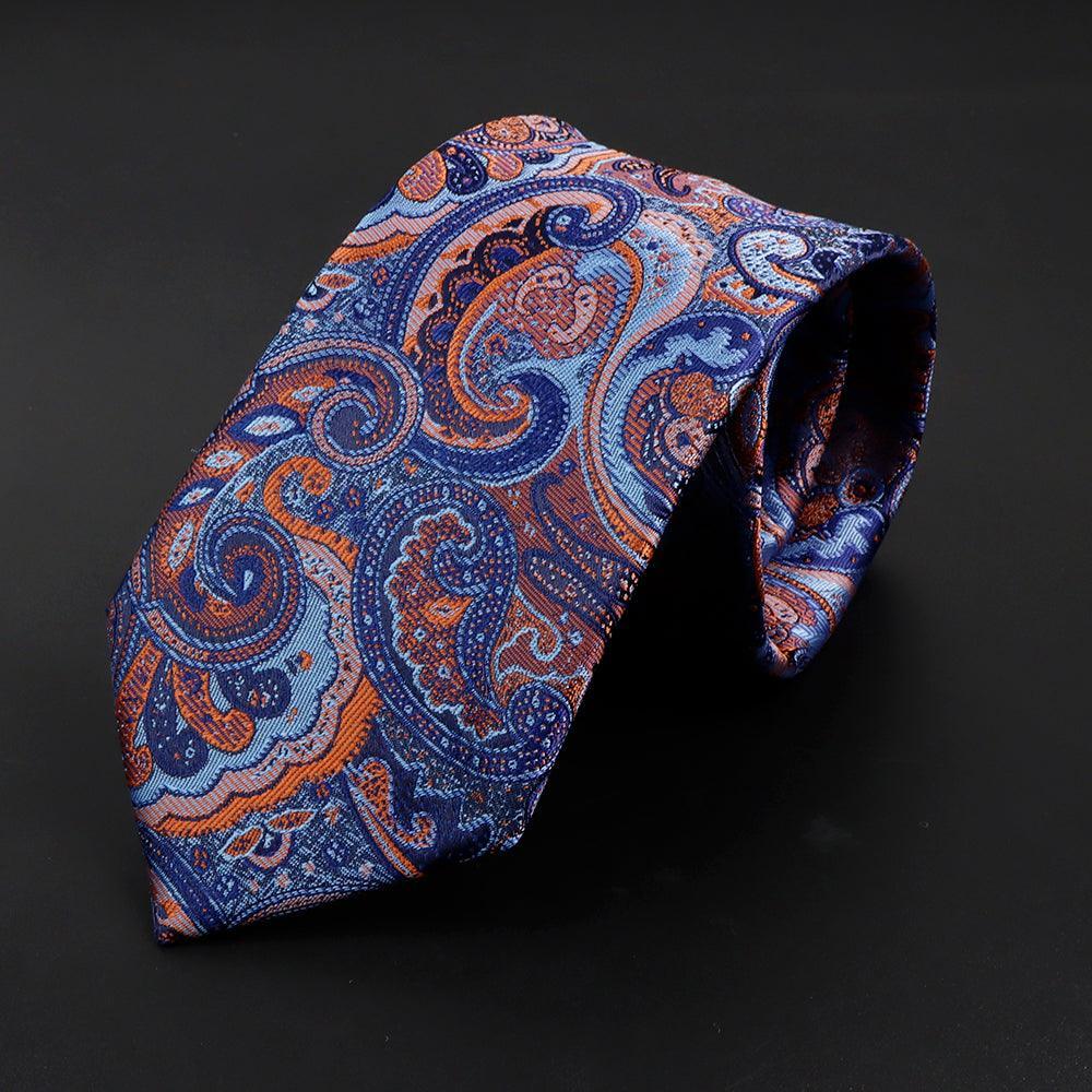 Languedoc · corbata con estampado paisley azul