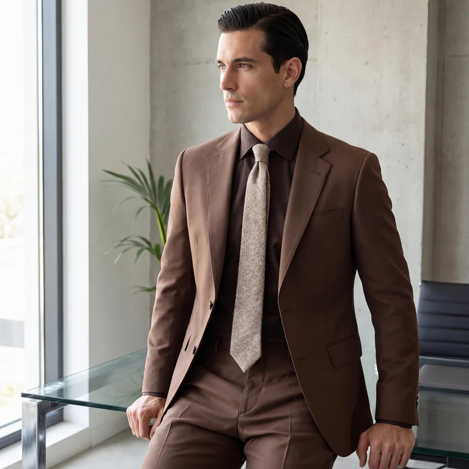 Laponia · corbata de lana beige y dorado