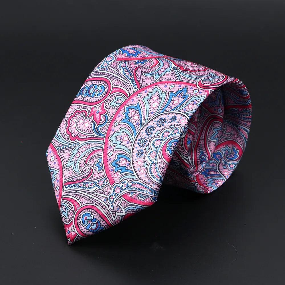 Lyon · corbata con estampado paisley rosa