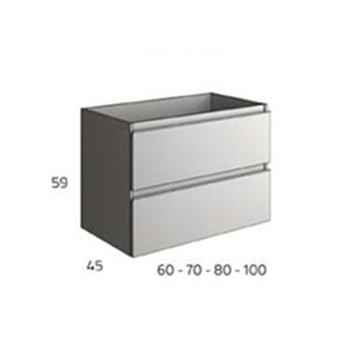 Mueble ebony baño instalado con lavabo exterior elegido por cliente