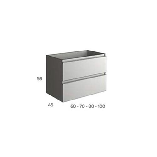 Mueble de baño suspendido 2 cajones Roble Ostippo | MADISON TOP