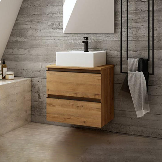 Mueble baño Madison Square suspendido con 2 cajones Roble Ostippo