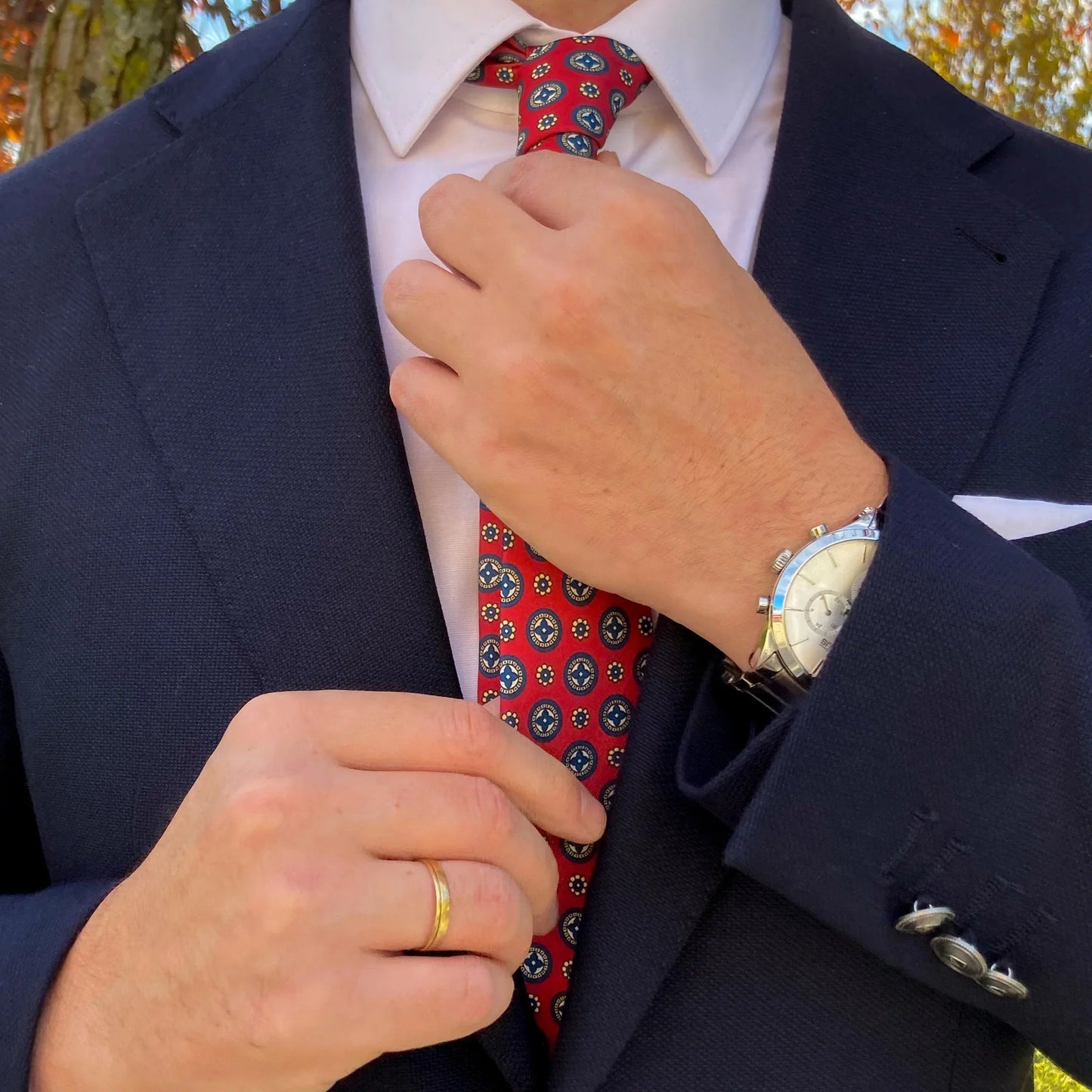 Manarola · corbata estilo italiano roja