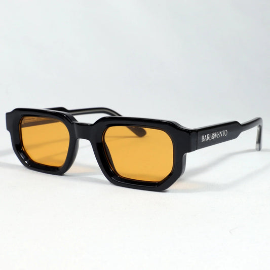 Médano · gafas de sol negras llamativas con lentes naranjas