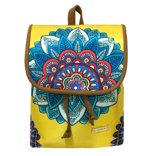 Mochila de Mujer grande BagPack Celine Mandala Amarilla | CHULA Tulum