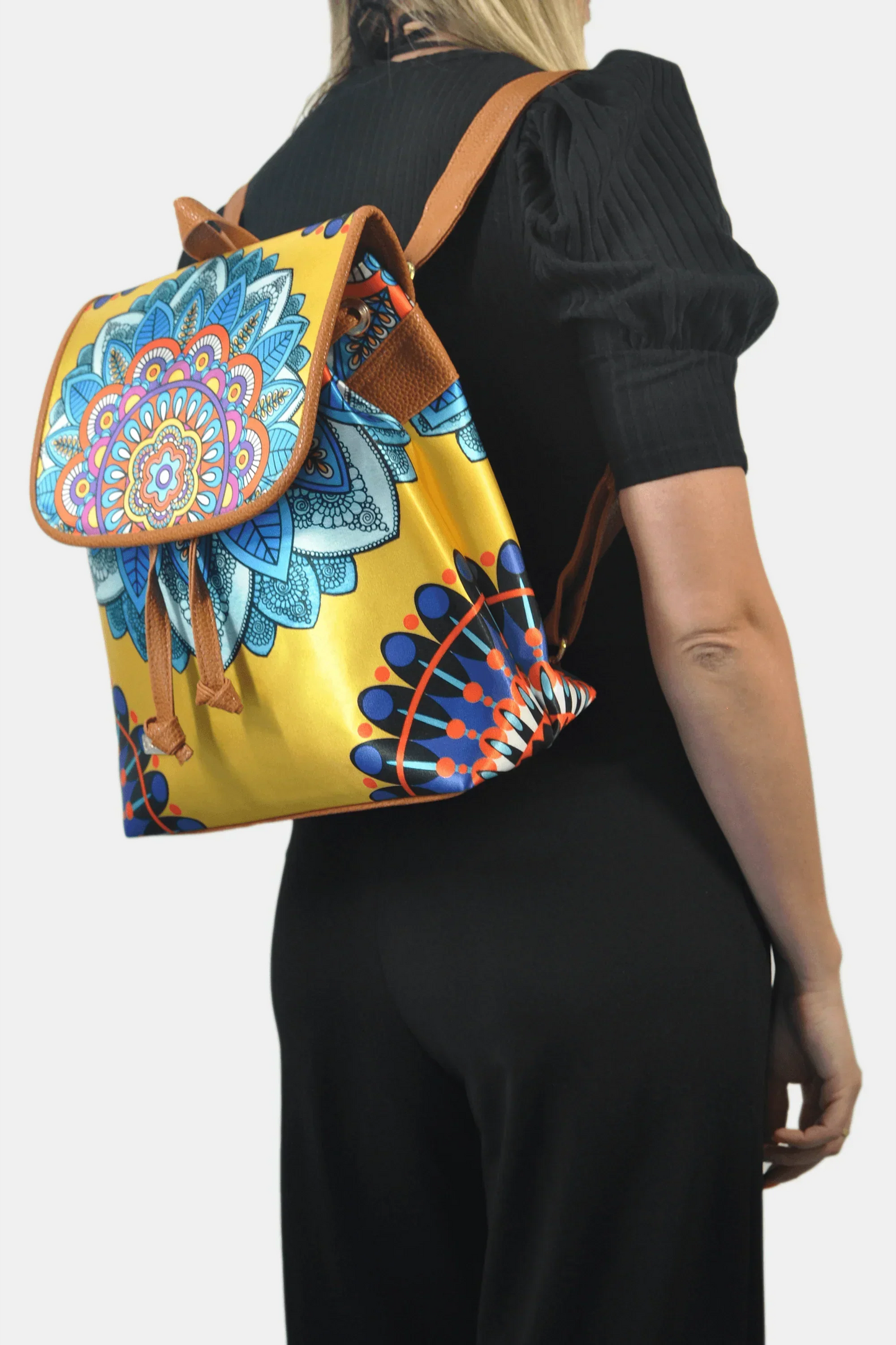 Mochila de Mujer grande BagPack Celine Mandala Amarilla | CHULA Tulum