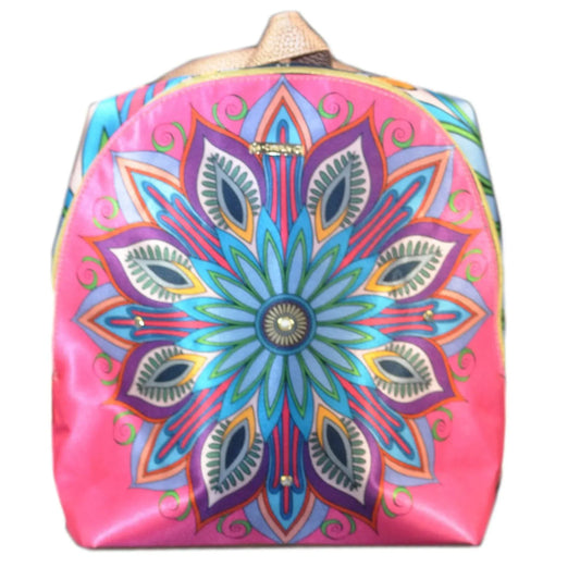 Mochila pequeña de Mujer y Bolso de hombro Mini BackPack Mandala Rosa | CHULA Tulum