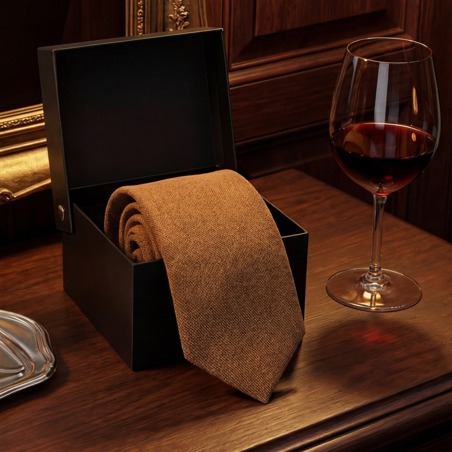 Mojave · corbata marrón café suave