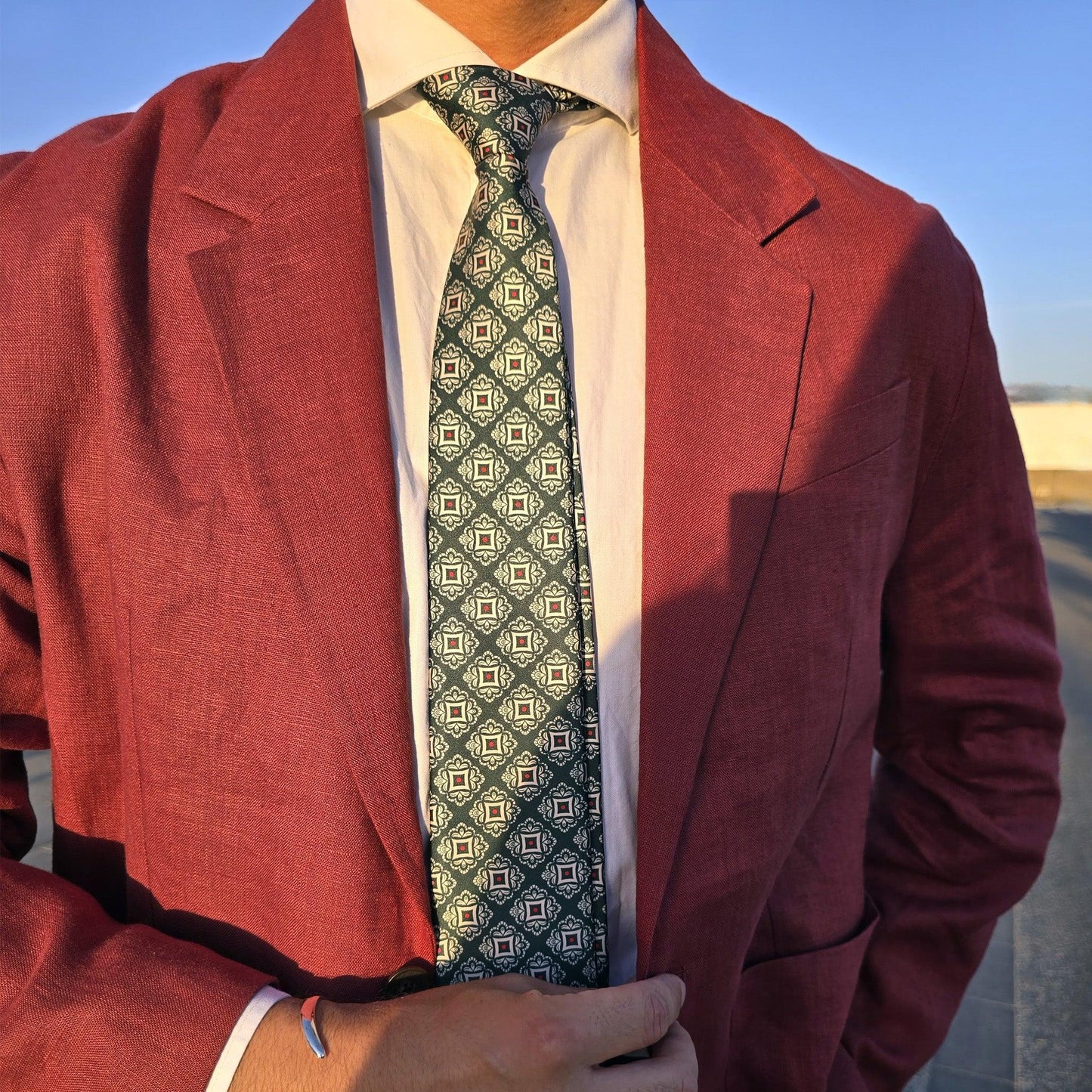 Nocera · corbata estilo italiano verde