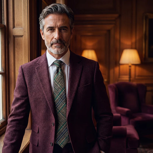 Noruega · corbata de lana a cuadros