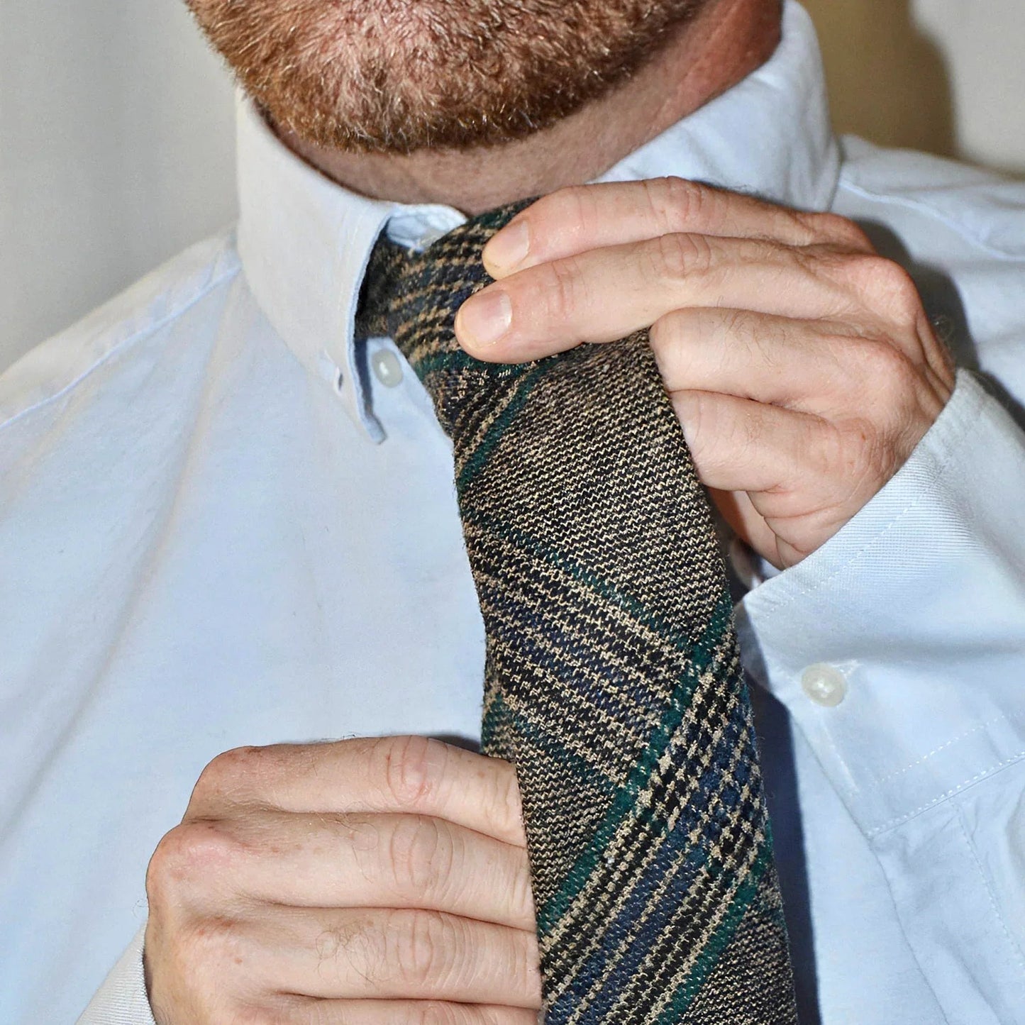 Noruega · corbata de lana a cuadros