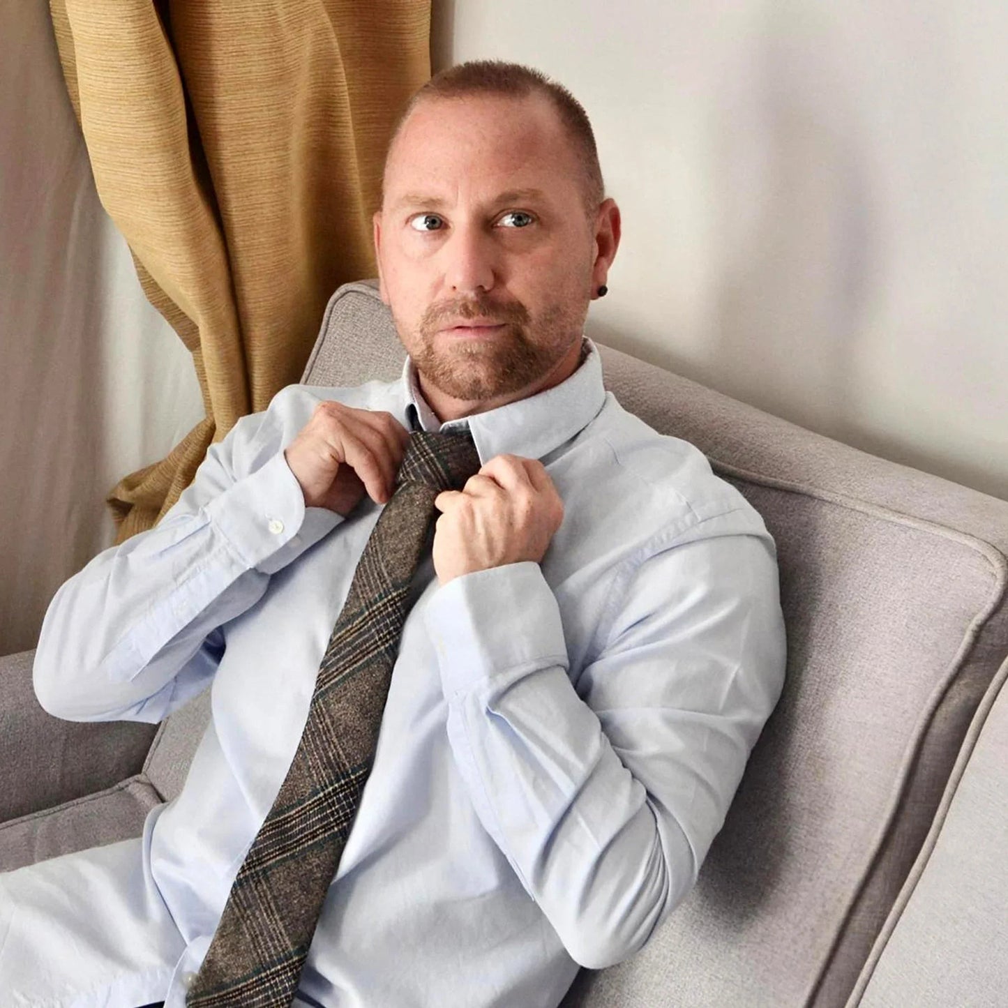 Noruega · corbata de lana a cuadros