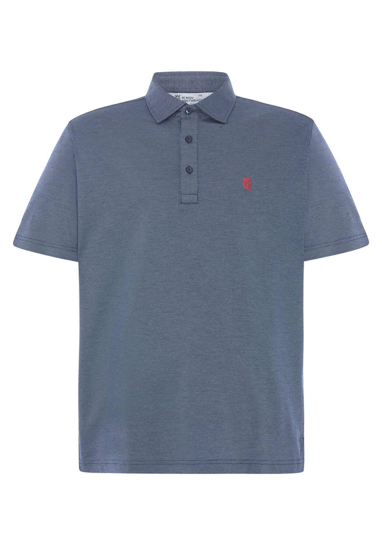 Polo Hombre Manga Corta Premium Algodón Geométrico - Azul 0010_39