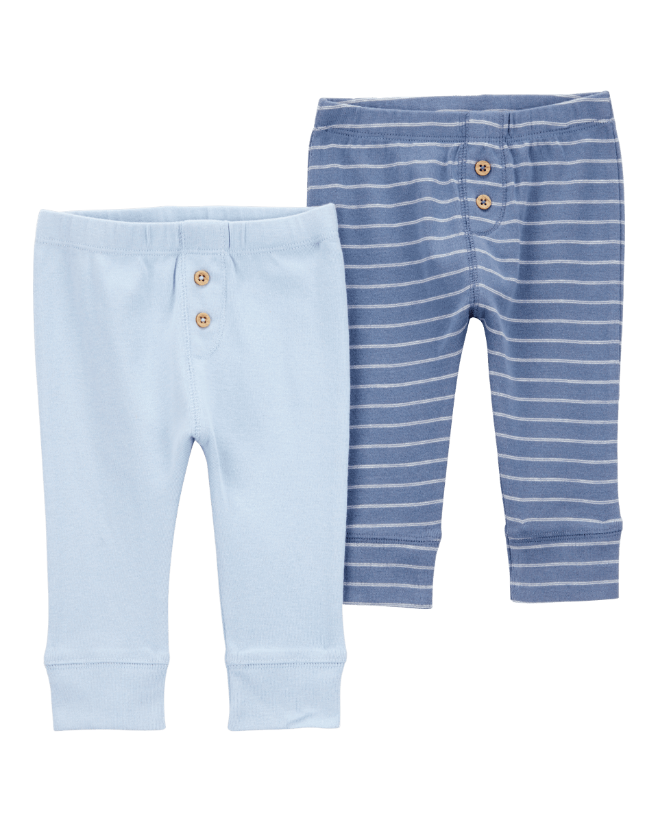 Pack dos pantalones algodón azules