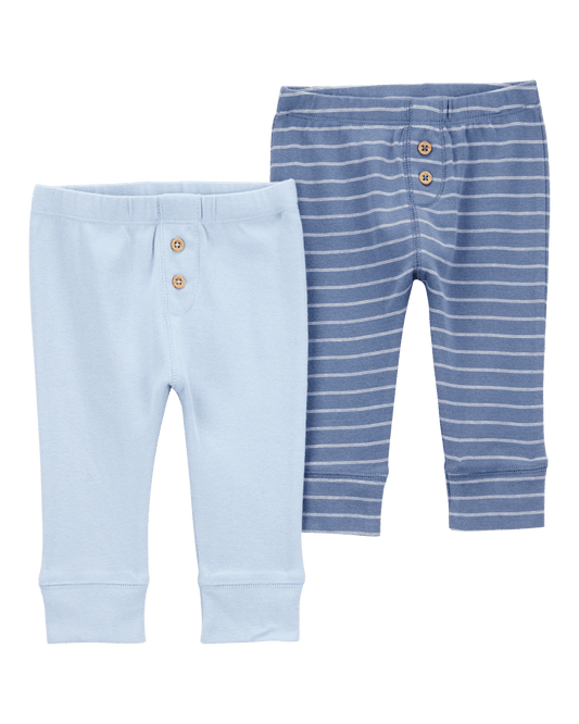 Pack dos pantalones algodón azules