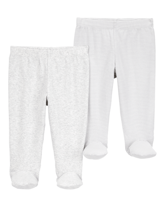 Pack dos pantalones algodón grises