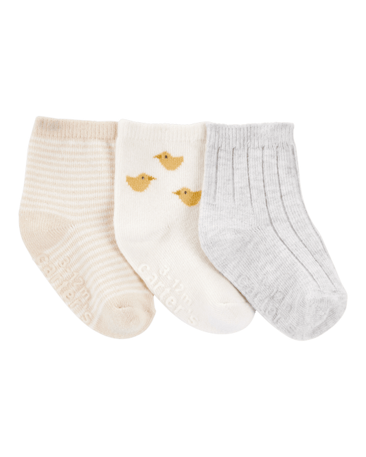 Pack tres pares calcetines algodón neutras
