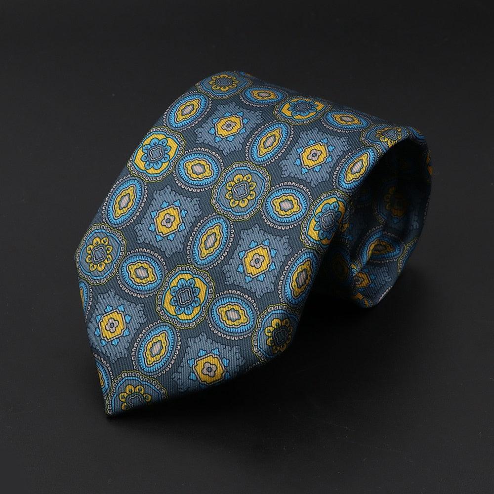 Palermo · corbata estilo italiano azul y amarilla