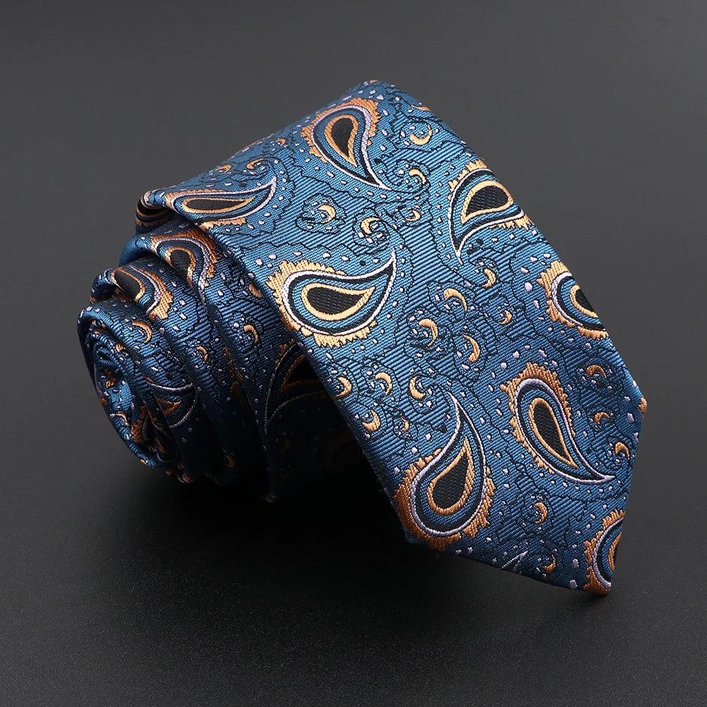 Poitiers · corbata con estampado paisley azul