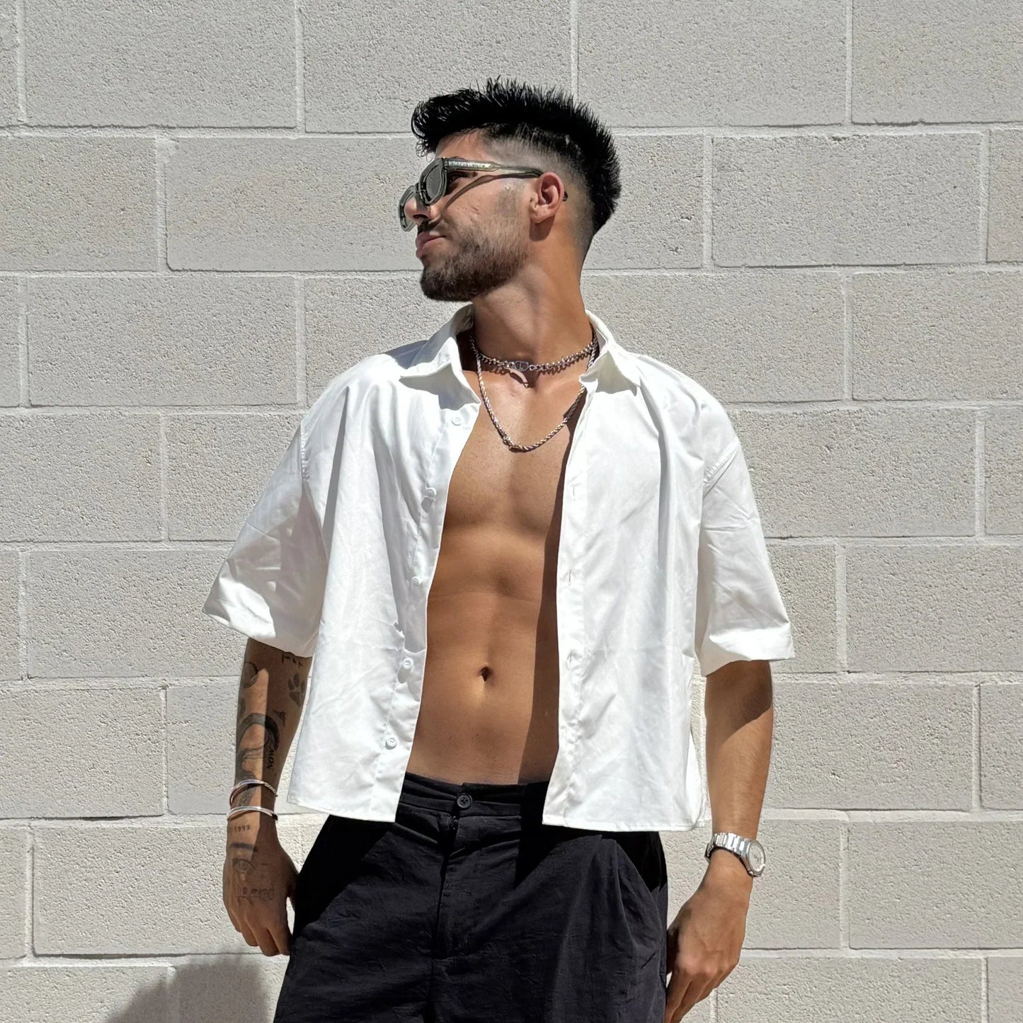 Portet · gafas de sol verdes llamativas con lentes negras UV400