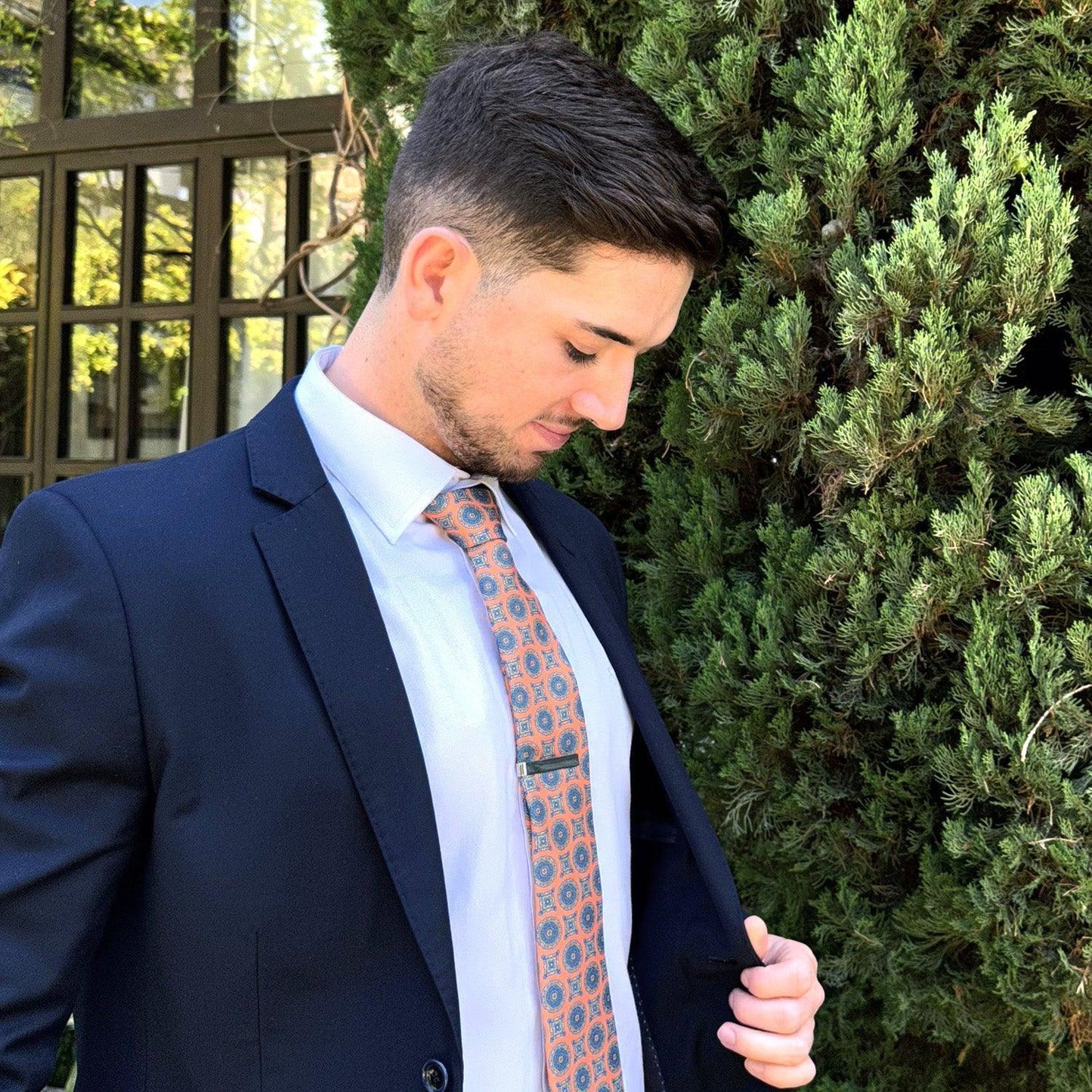 Positano · corbata estilo italiano naranja