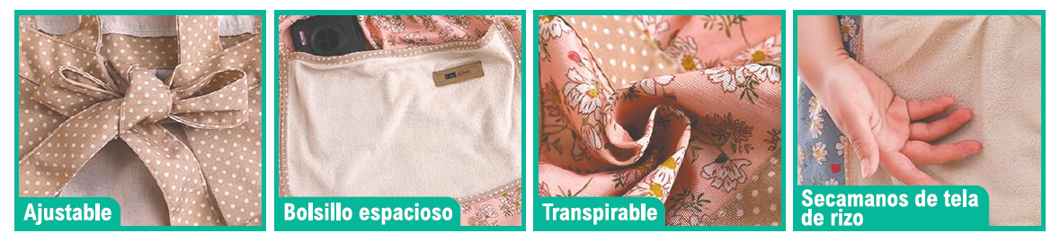 Delantal de cocina con secamanos