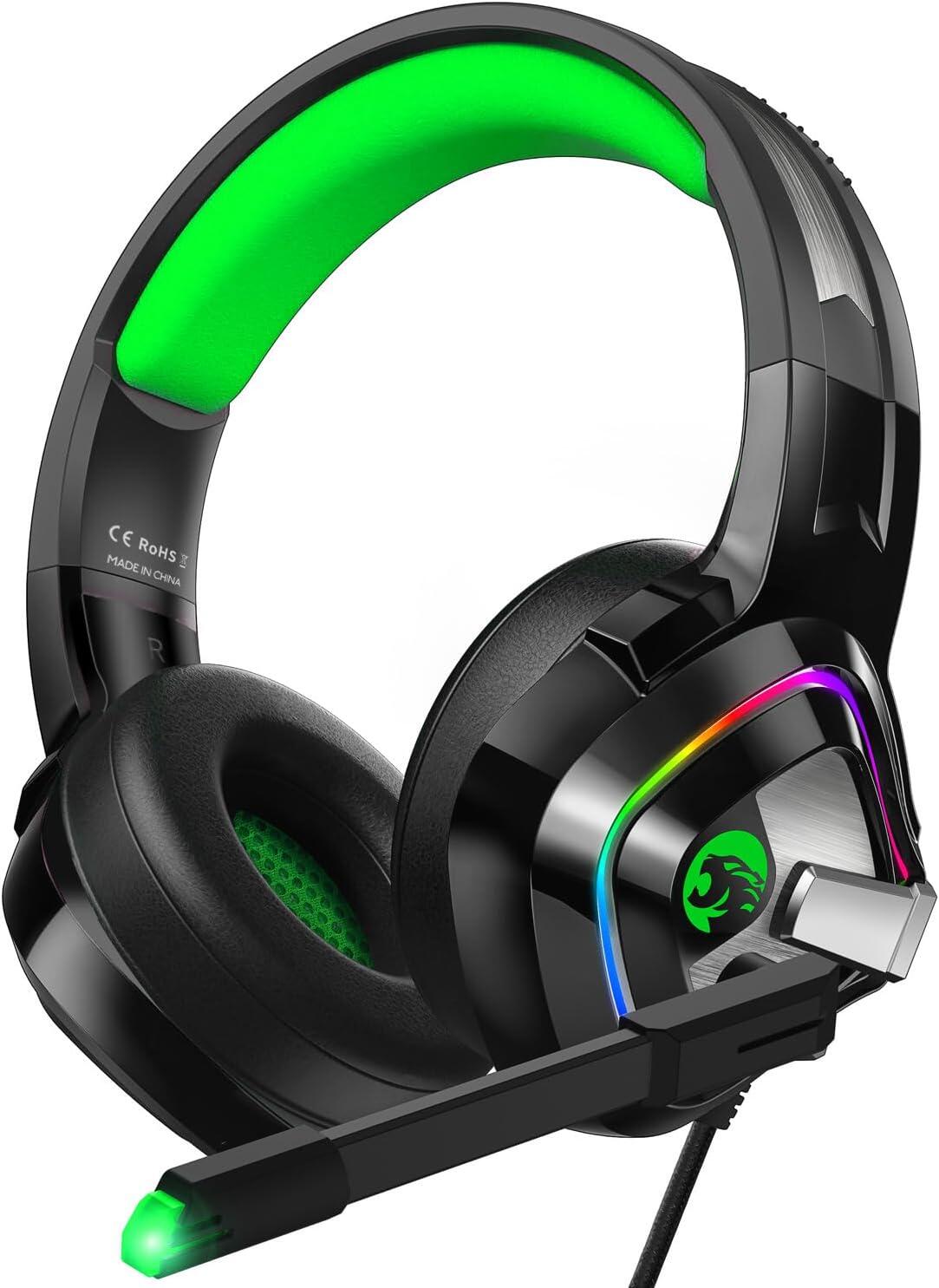 Cascos Gaming A66 con luz RGB, cancelación de ruido y diseño ligero para gamers