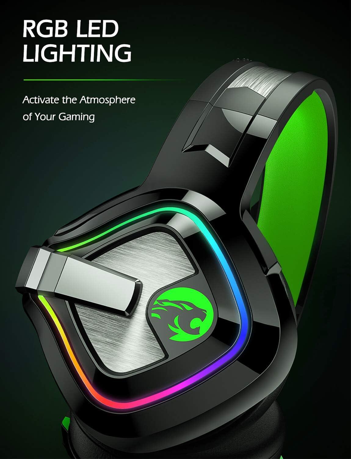 Auriculares gaming A66 con efectos multicolor RGB y compatibilidad universal