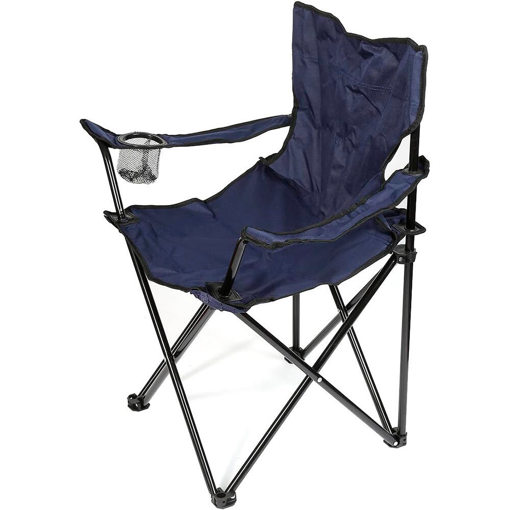 Pack 2 Silla Plegable Camping Playa Terraza, silla de camping con reposabrazos y posavasos integrado para comodidad.