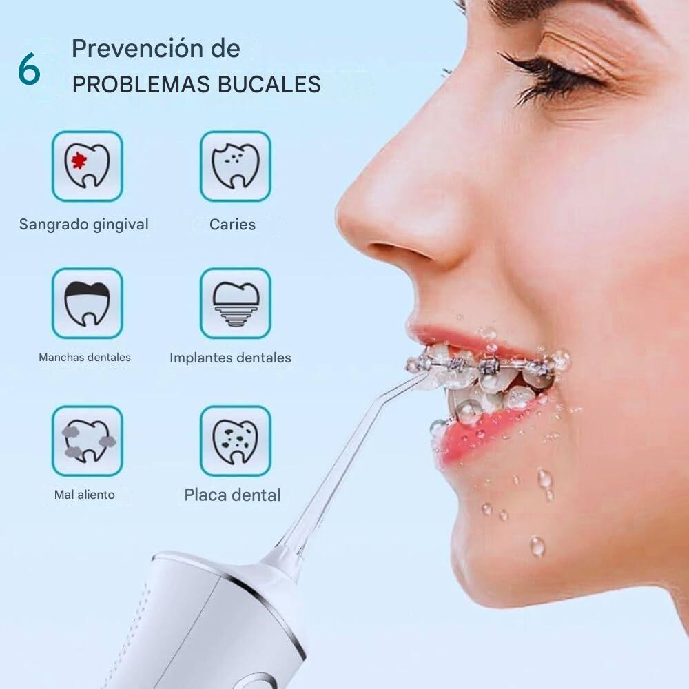 Irrigador bucal con 5 modos y batería de 21 días