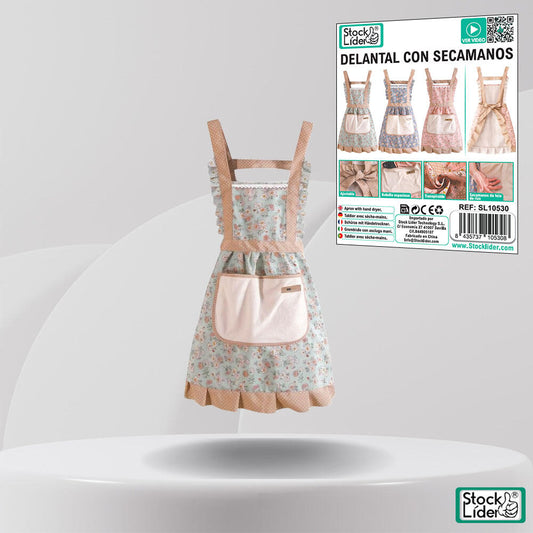 Delantal de cocina con secamanos