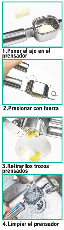 prensador de ajos de acero inoxidable