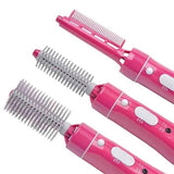 Hair Styler portátil rosa con pincel de ventilación y plancha de cabello