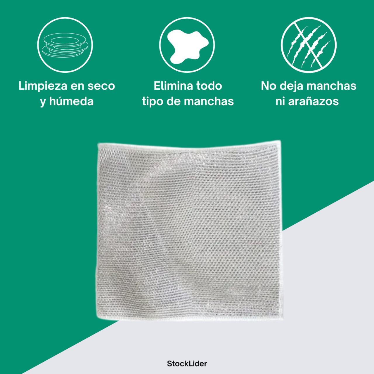 Paño de Alambre multiusos para limpieza extrema, elimina manchas sin rayar, pack de 3.