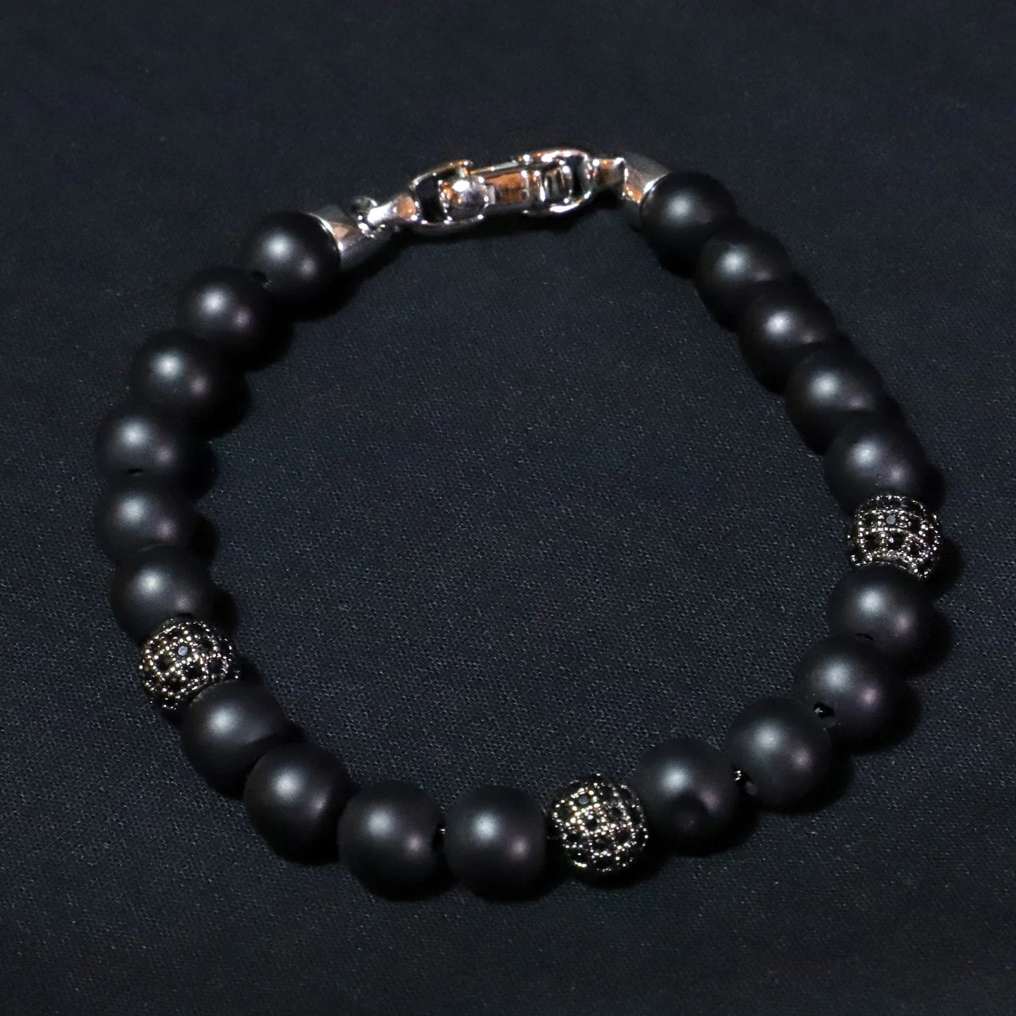 Pulsera Andro  · Pulsera de acero inoxidable y cobre con cuentas