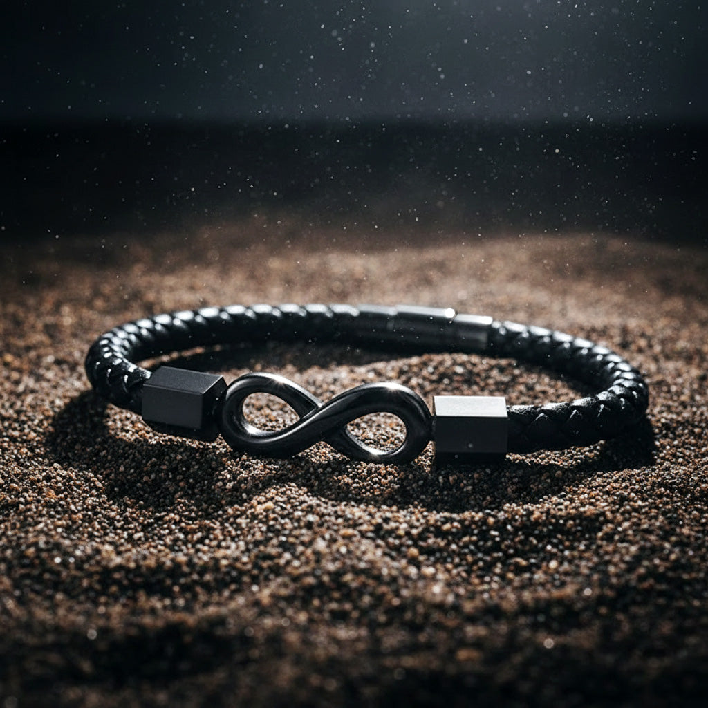 Pulsera Draco · Cuerda de cuero de vaca infinito