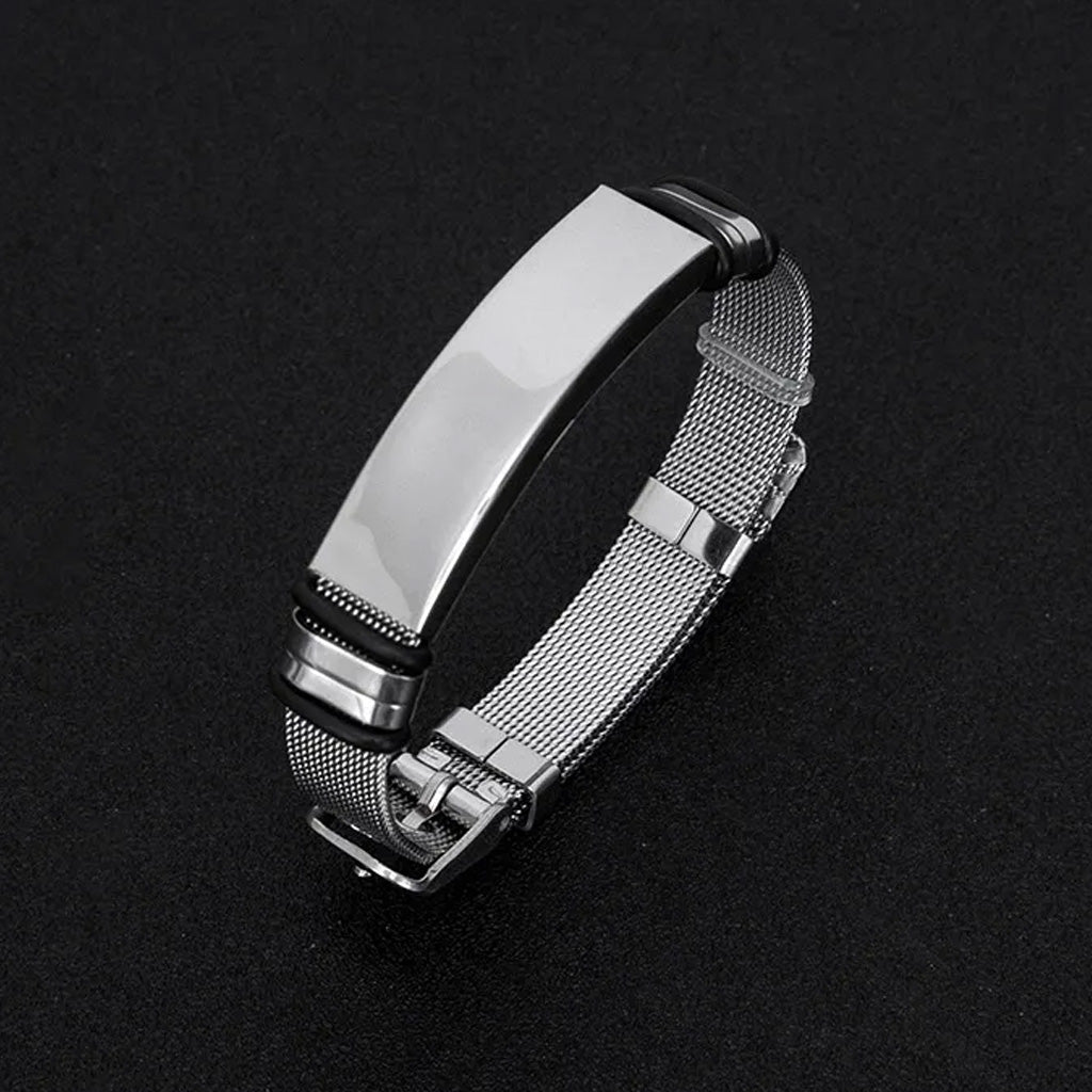 Pulsera Orión · Brazalete ajustable de acero de titanio con correa de reloj