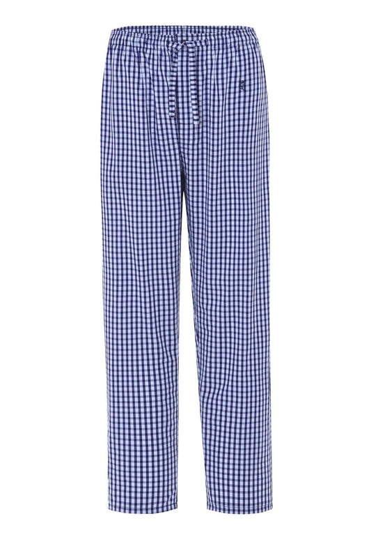 Pantalón Pijama Hombre Largo Algodón Popelín Cuadros - Azul 8974_30