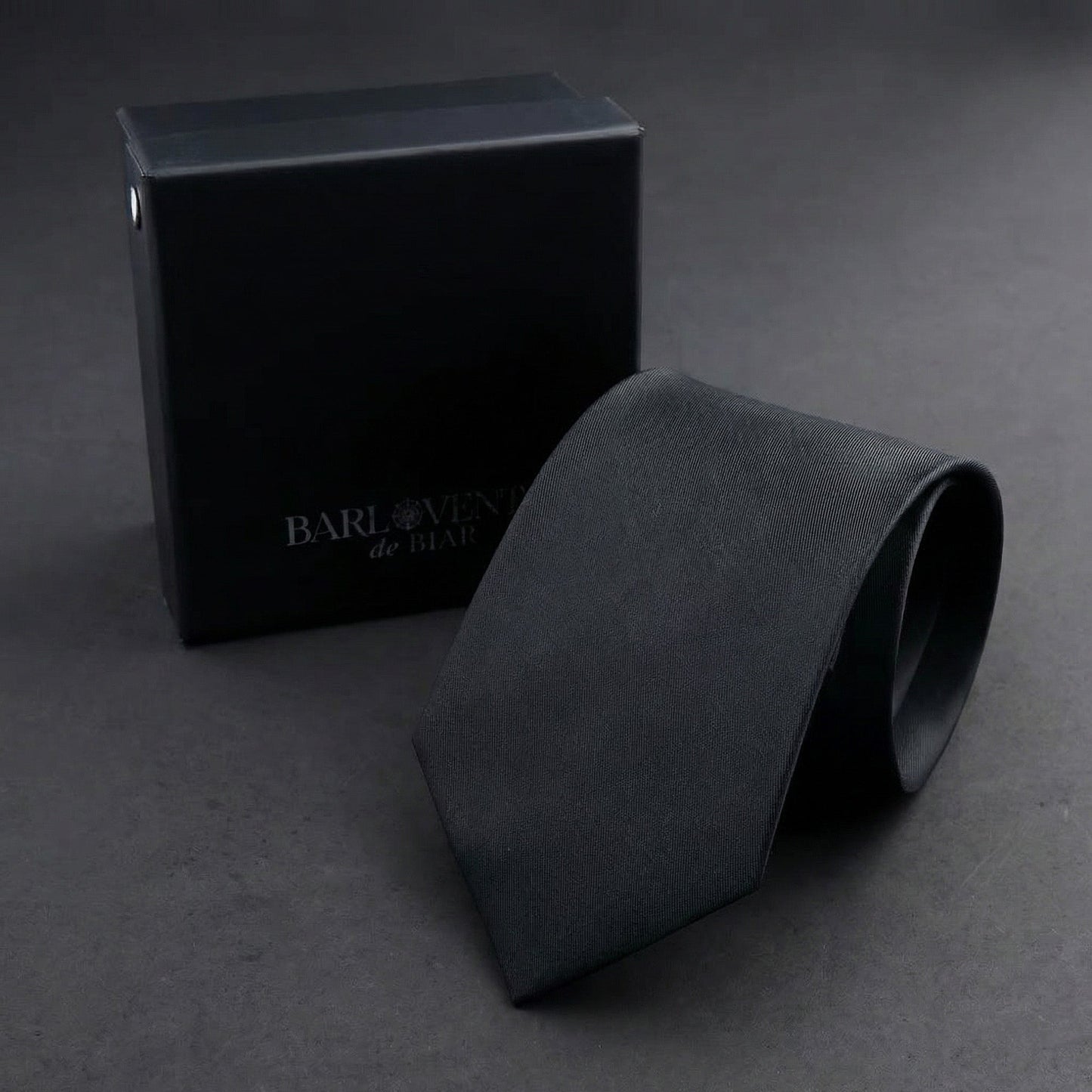 Randazzo · corbata de seda 100% pura, lisa y de estilo italiano, color negro