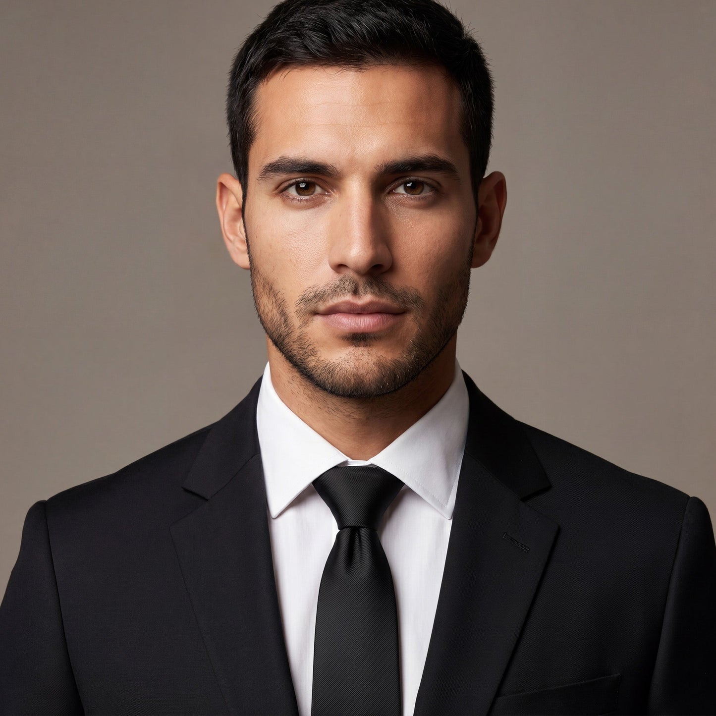 Randazzo · corbata de seda 100% pura, lisa y de estilo italiano, color negro