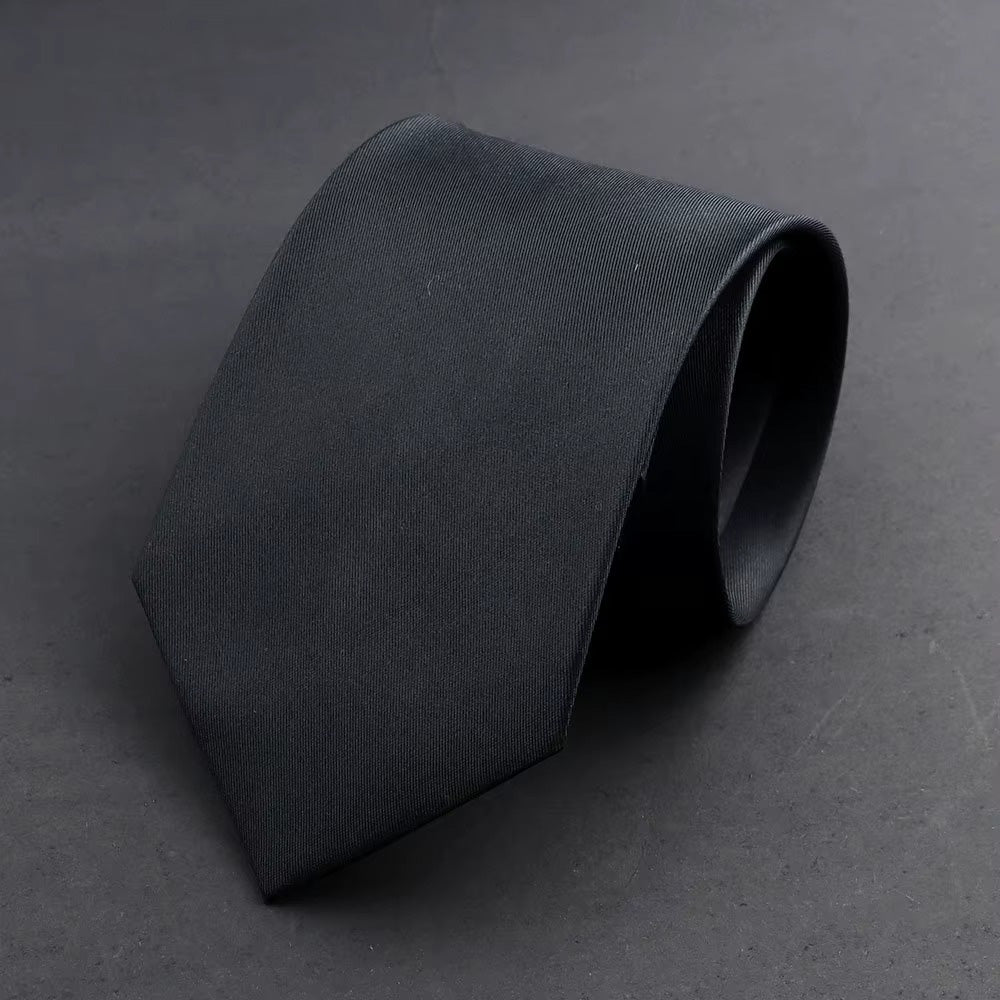 Randazzo · corbata de seda 100% pura, lisa y de estilo italiano, color negro