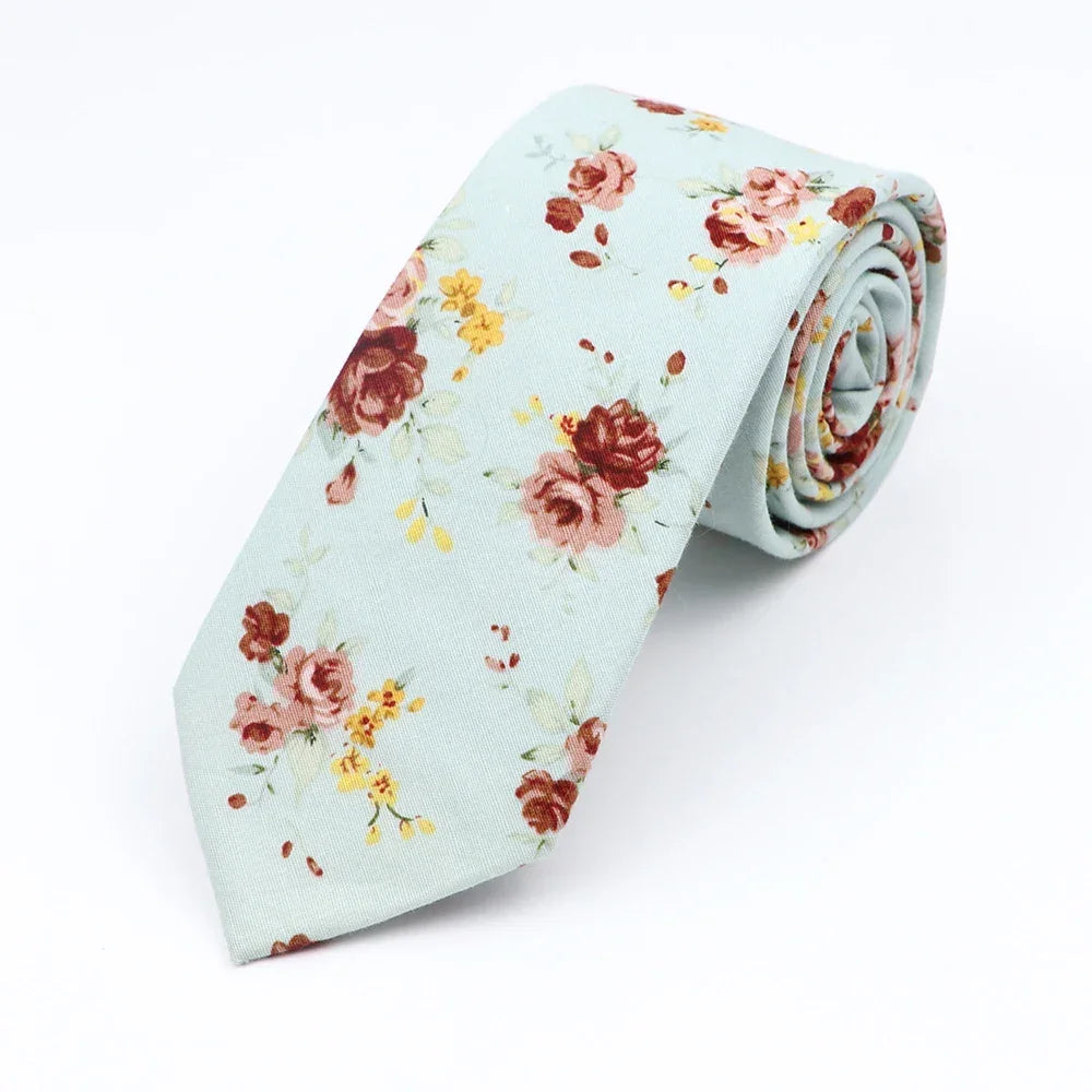 Ranúnculos · ESTRECHA · corbata floral azul pálido