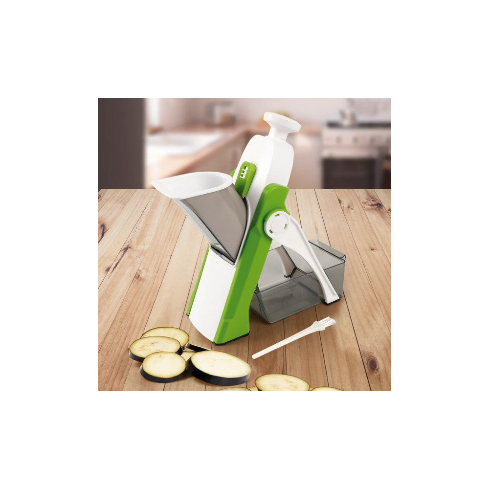 Corta verduras manual con diseño multifuncional, cortador de alimentos de mandolina en cocina.