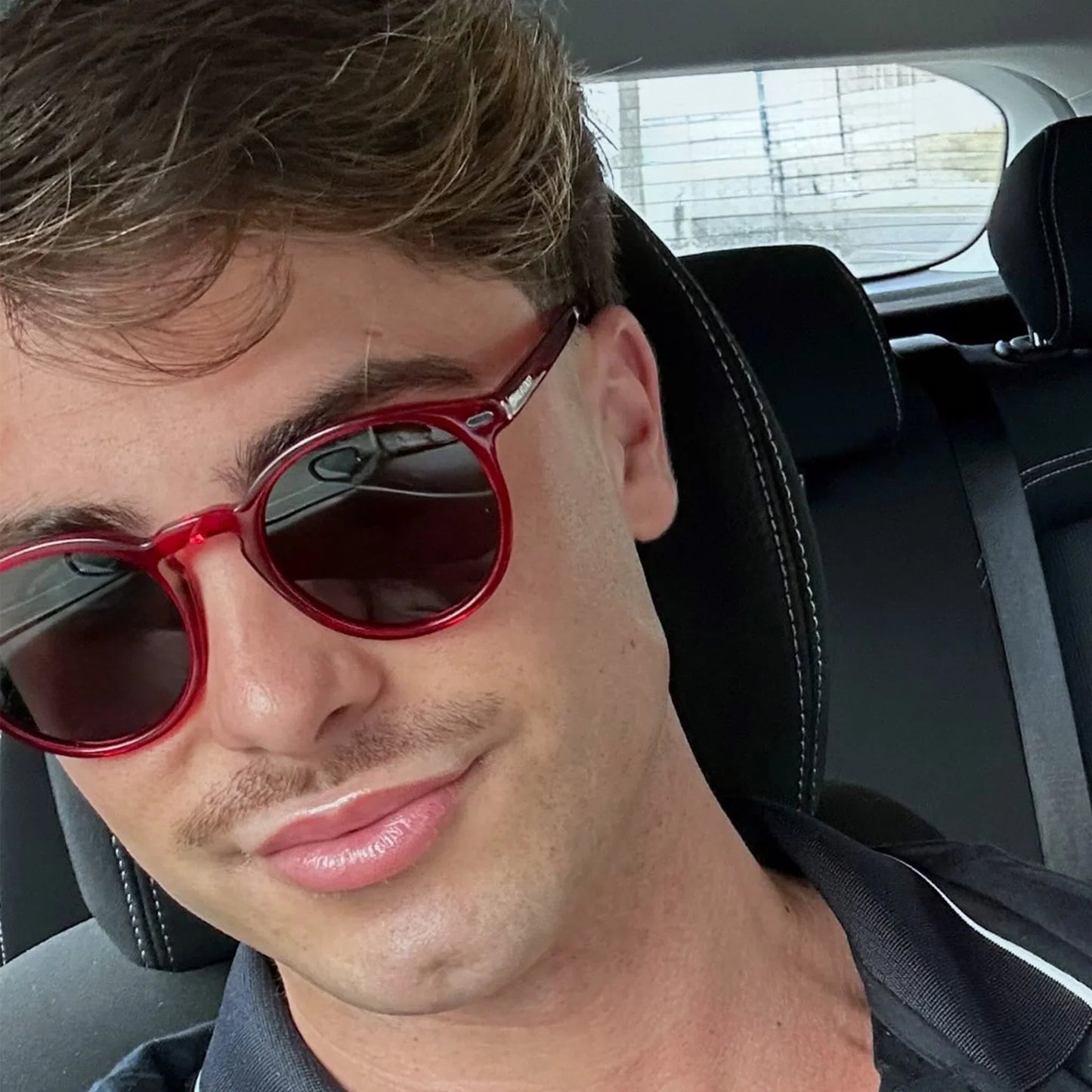 Saladeta · gafas de sol redondas de cristal rojo