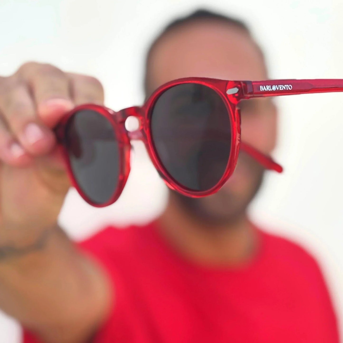 Saladeta · gafas de sol redondas de cristal rojo