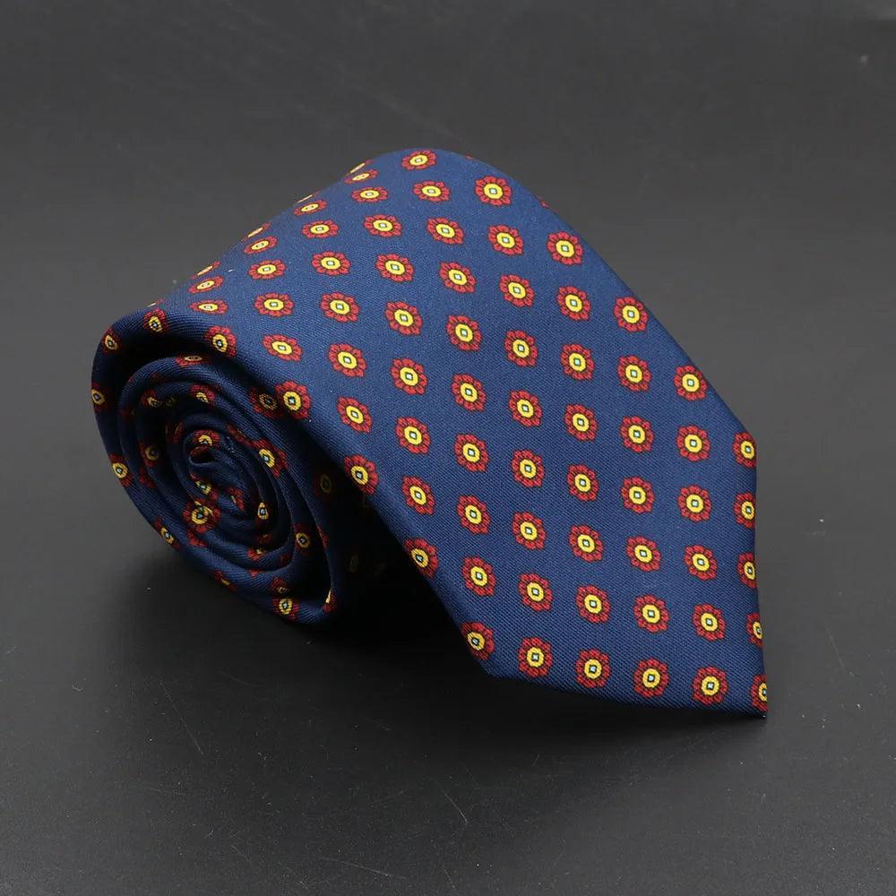 Sirmione · corbata estilo italiano azul, roja y amarilla